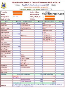 how to check crpf pay slip